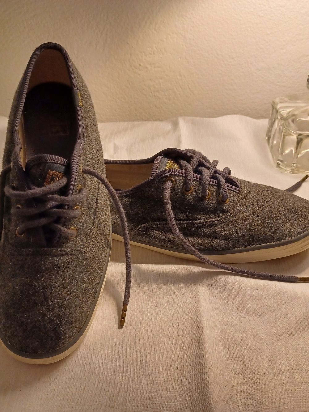 Keds Women's Gray Textile Lace-Up Sneakers